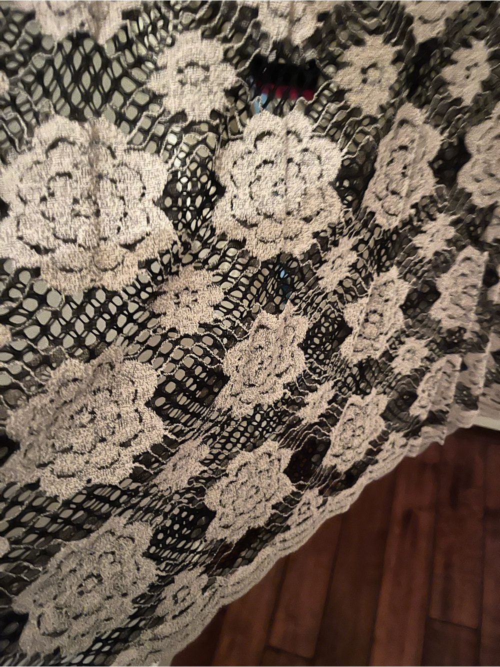 Nikki Crochet Floral Maxi Dress in Beige and Black, 2x - Picture 4 of 5